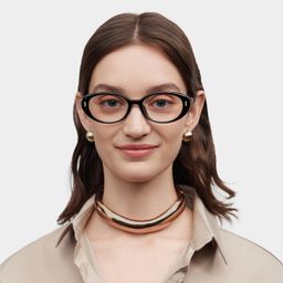 Blaire Black Oval Glasses0