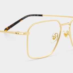 Leah Gold Rectangle Glasses5