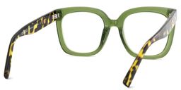 Ebony Green Tortoise Square Glasses8