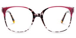 Siner Red Tortoise Square Glasses2