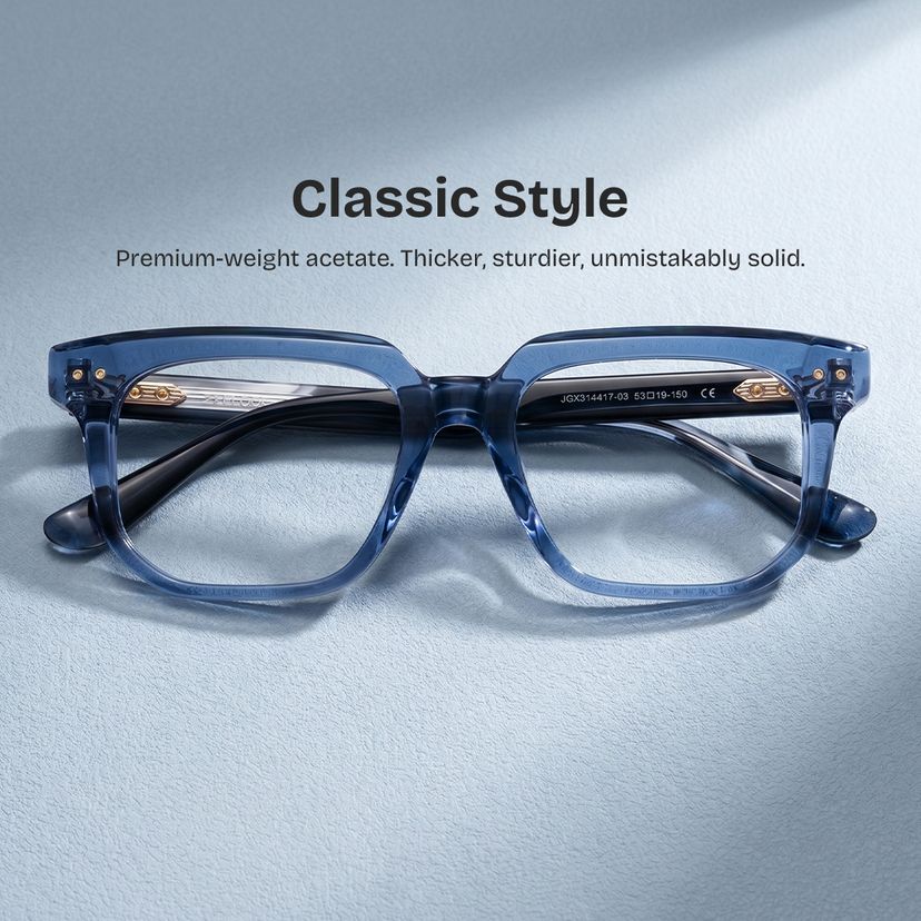 Michael Blue Square Glasses