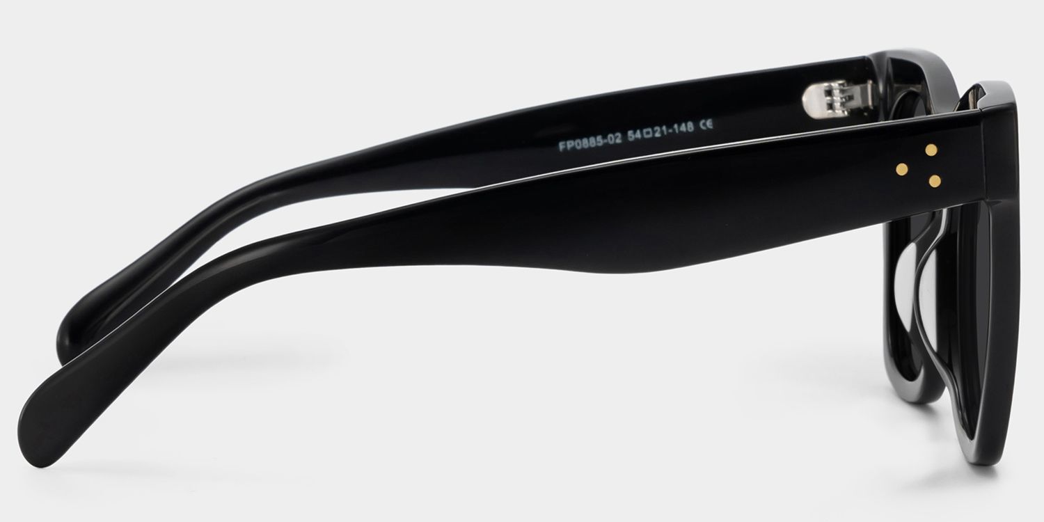 Gordon Black Rectangle Polarized Sunglasses for Driving | ZEELOOL3