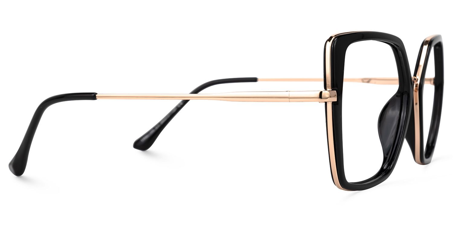 Geometric Keller Black Glasses deals -Zeelool Glasses3