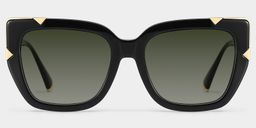 Grace Black Gold Cat eye Sunglasses1