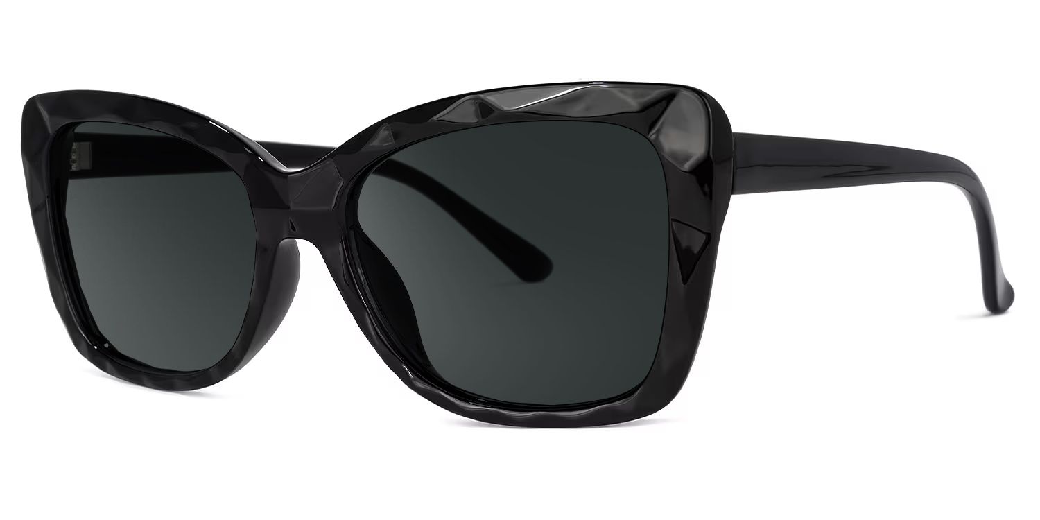 Wendell Plastic Black Cat Eye Frame Sunglasses | ZEELOOL1