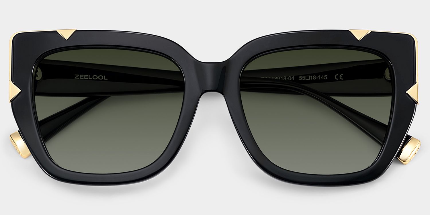 Dax Acetate Black Square Frame Sunglasses | ZEELOOL1