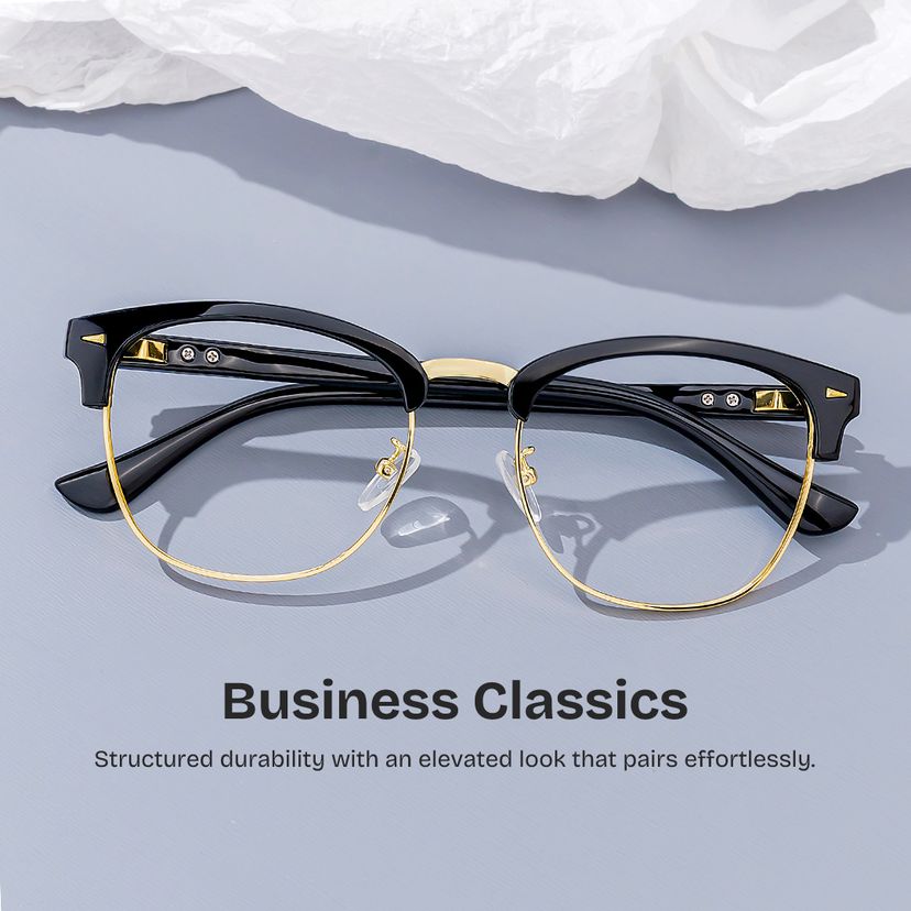 Lasha Black Browline Glasses