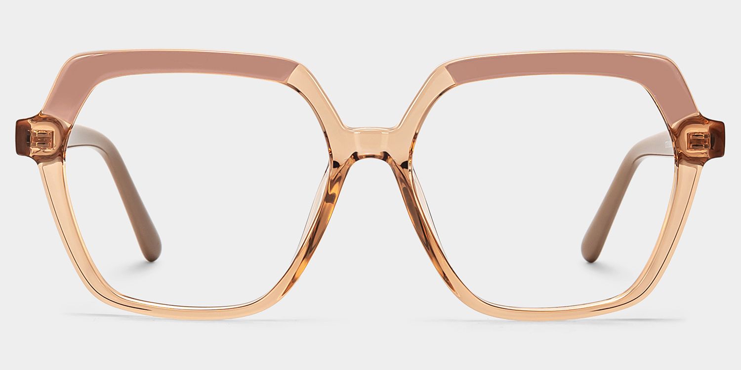 Norah Geometric Beige Eyeglass Frames in Modern Style | ZEELOOL1