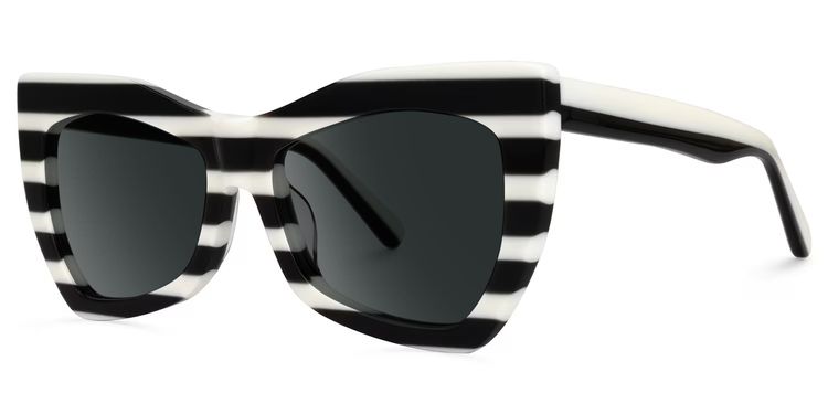 Bernita Black-White Geometric Sunglasses