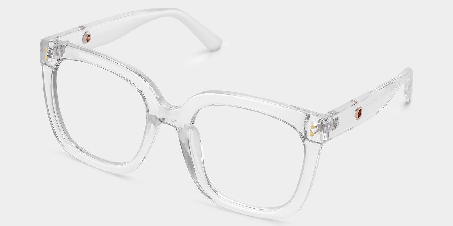 Ebony Square Clear Frame Glasses for Women | ZEELOOL4