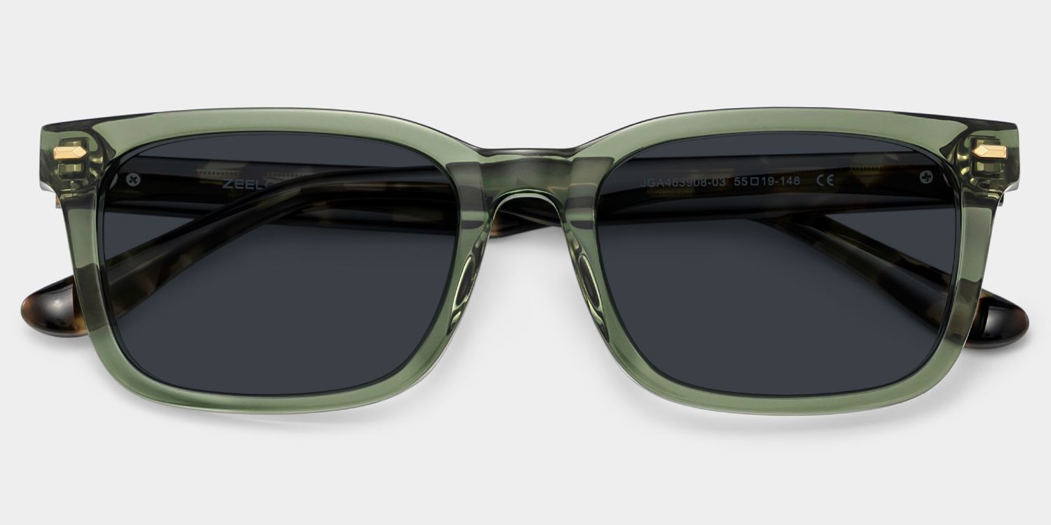 Patrick Acetate Green Rectangle Frame Sunglasses | ZEELOOL1