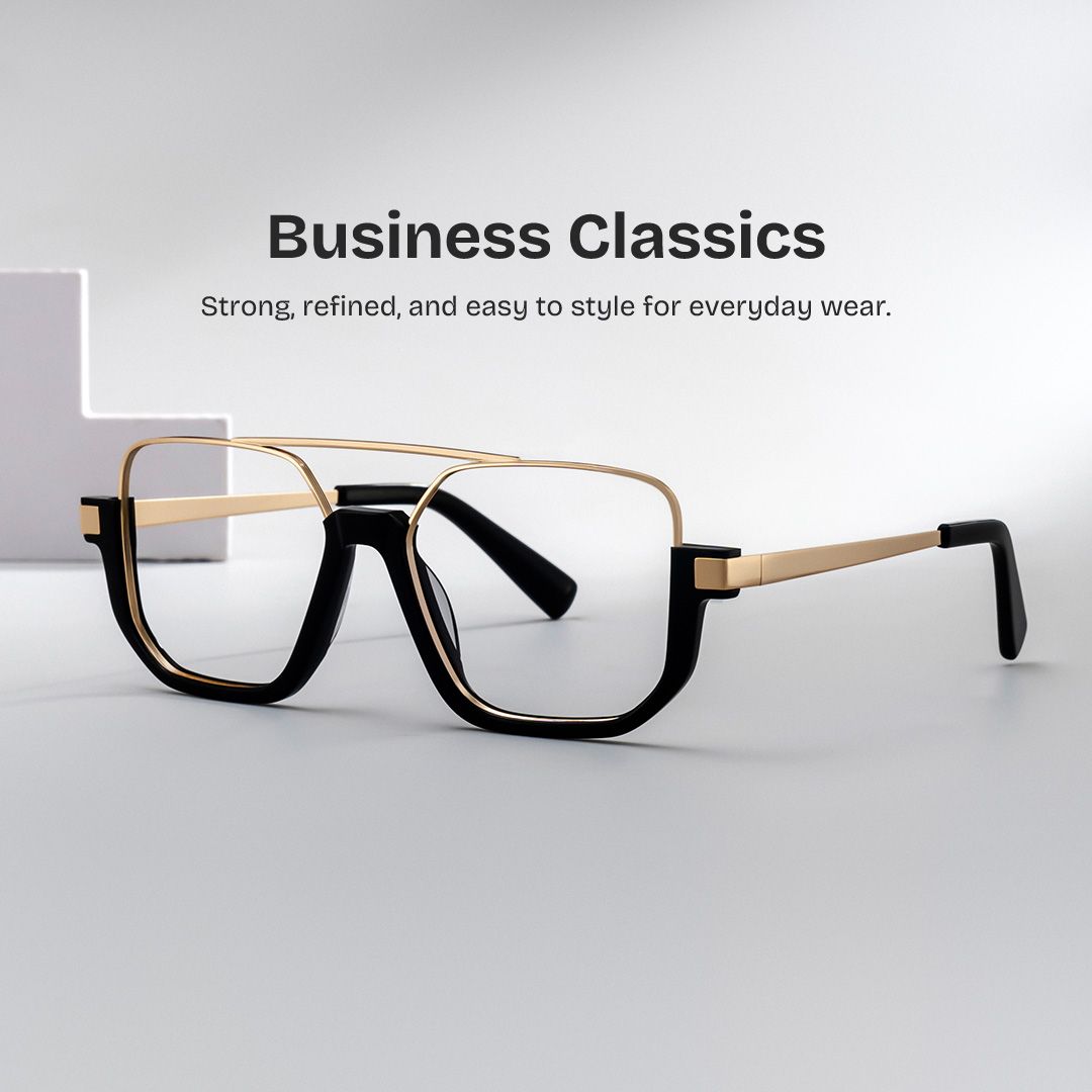 Oromiya Aviator Black and Gold Frame Glasses on Sale | ZEELOOL0