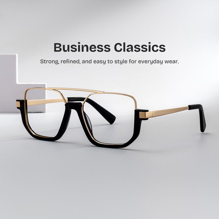 Oromiya Black Gold Aviator Glasses