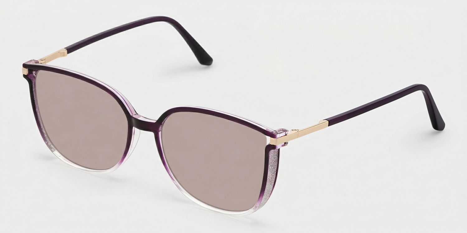 Rodz Square Purple Clear Prescription Sunglasses | ZEELOOL2