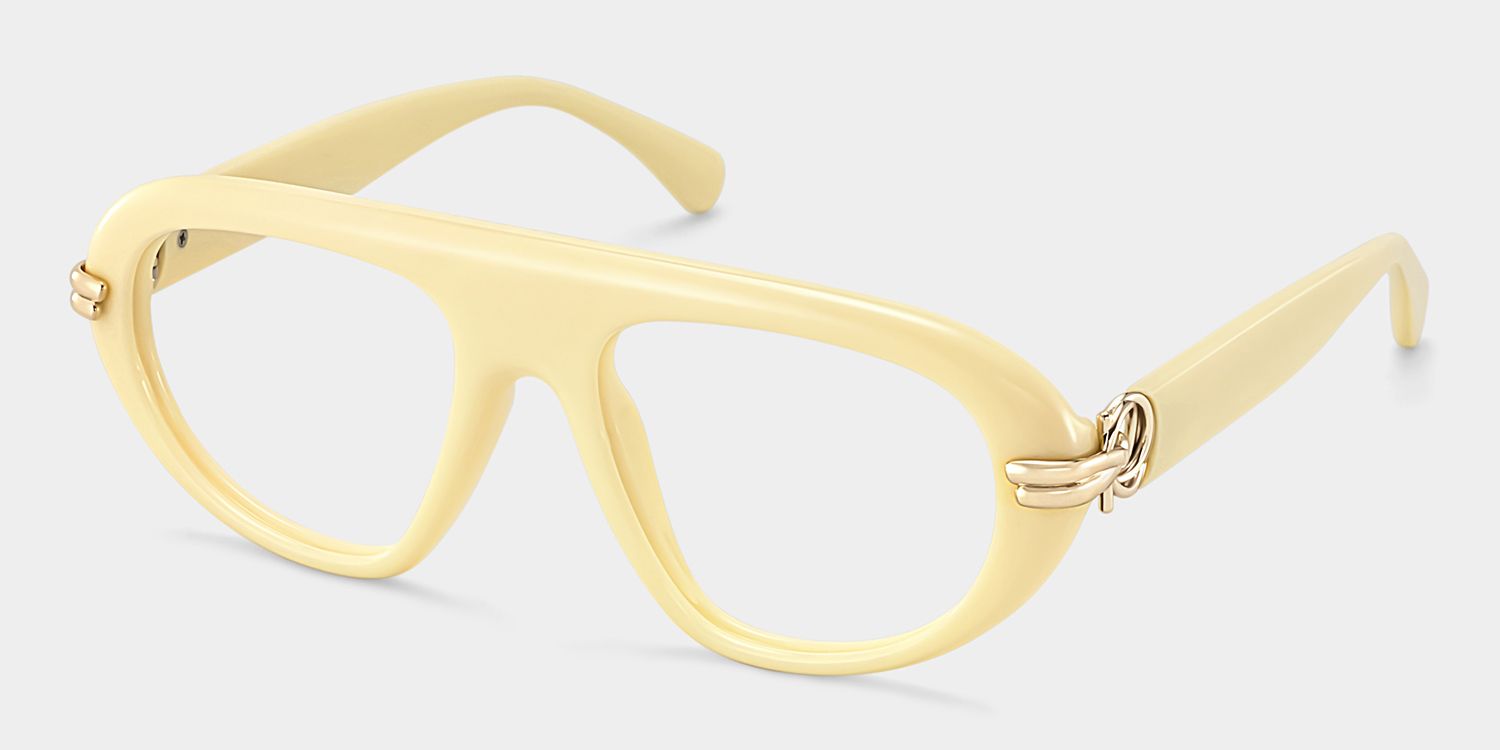 Aveline White Thin Aviator Full-Rim Glasses for Women | ZEELOOL2