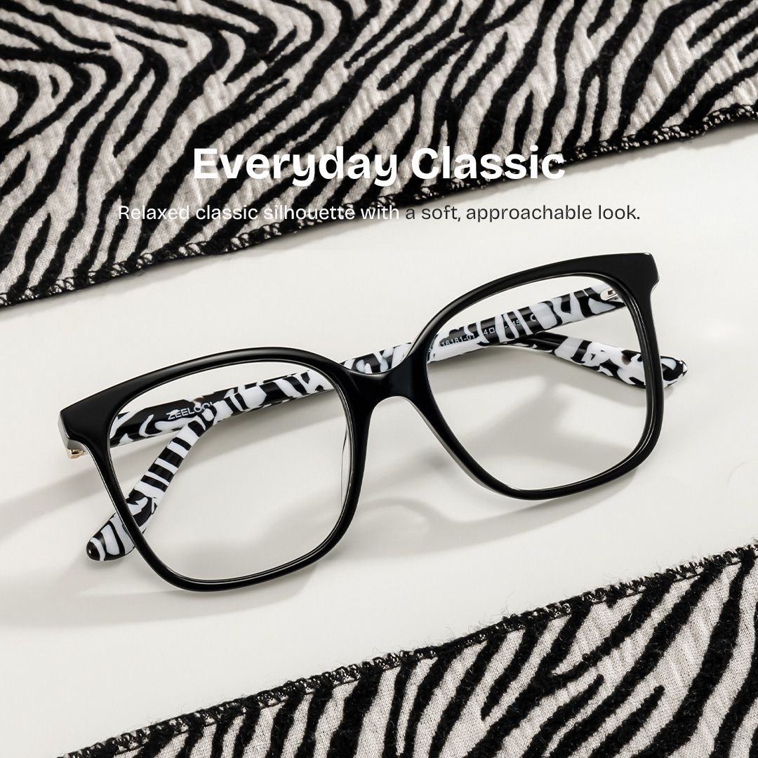 Affordable Caroline Thin Black Square Frames Glasses | ZEELOOL0