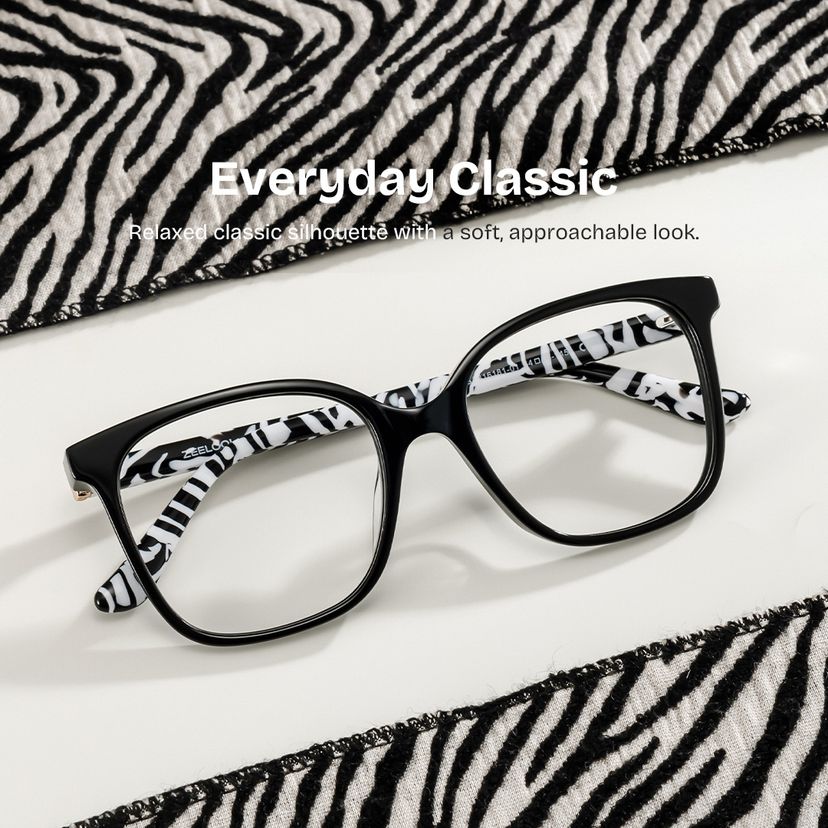 Caroline Black Square Glasses