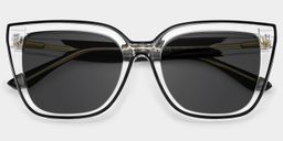 Mirta Black-Clear Square Sunglasses1