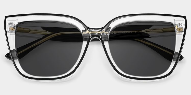 Mirta Black-Clear Square Sunglasses