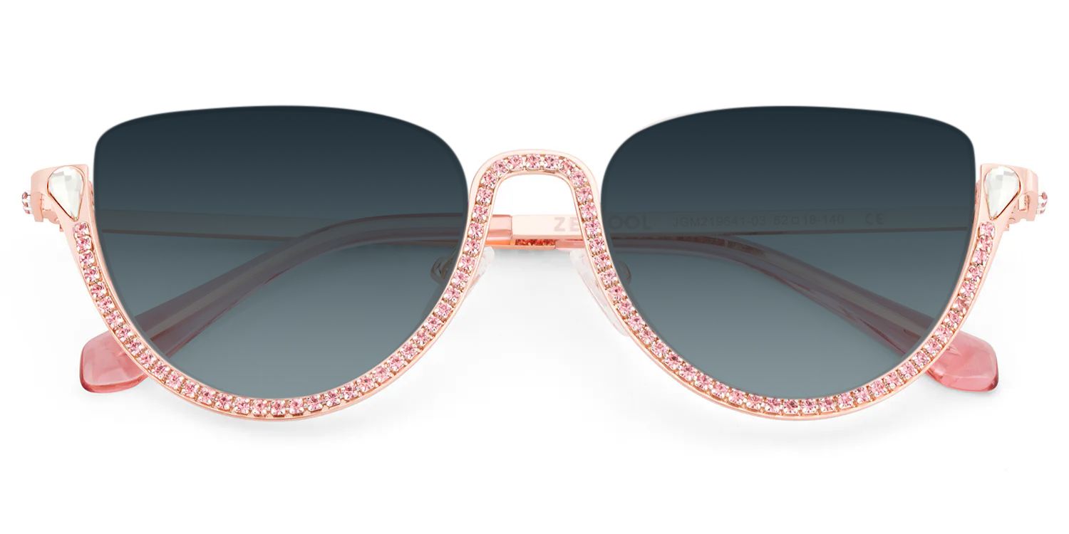 Sparkle Cat Eye Style Pink Frame Sunglasses | ZEELOOL1