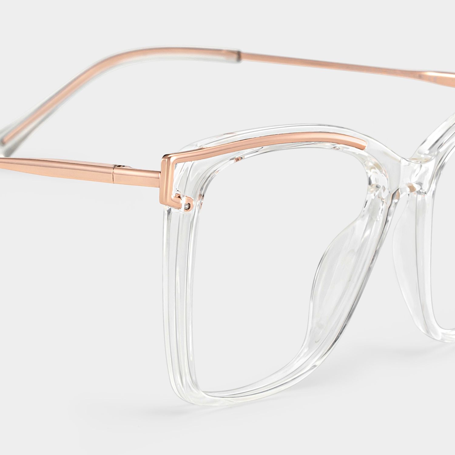Krystle Square Clear Metal Frame Glasses | ZEELOOL7