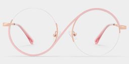 Flozif Pink Round Glasses0