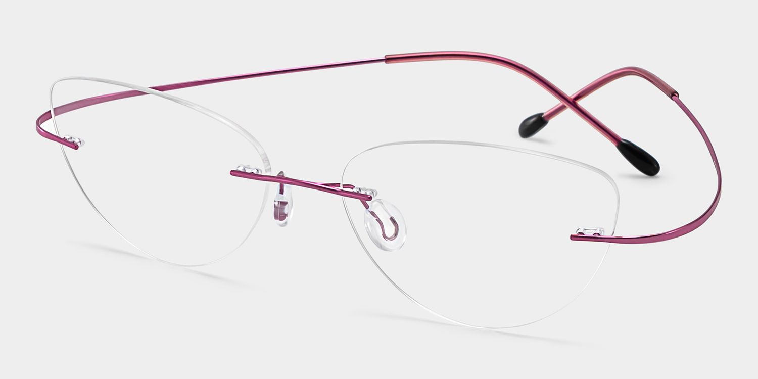 Evelyn Cat Eye Pink Glasses | Zeelool Glasses2