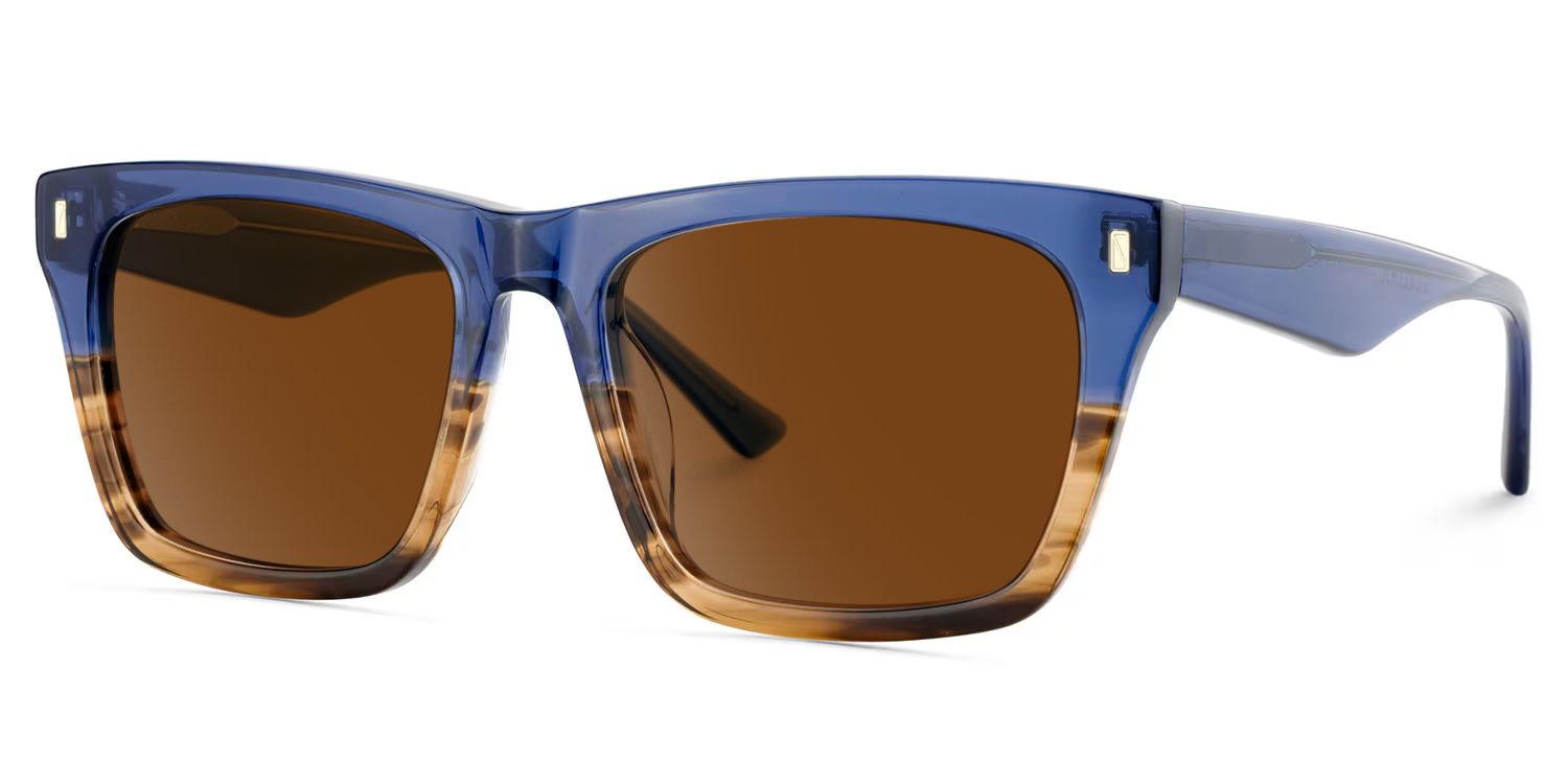 Brookins Acetate Blue Brown Frame Sunglasses | ZEELOOL2