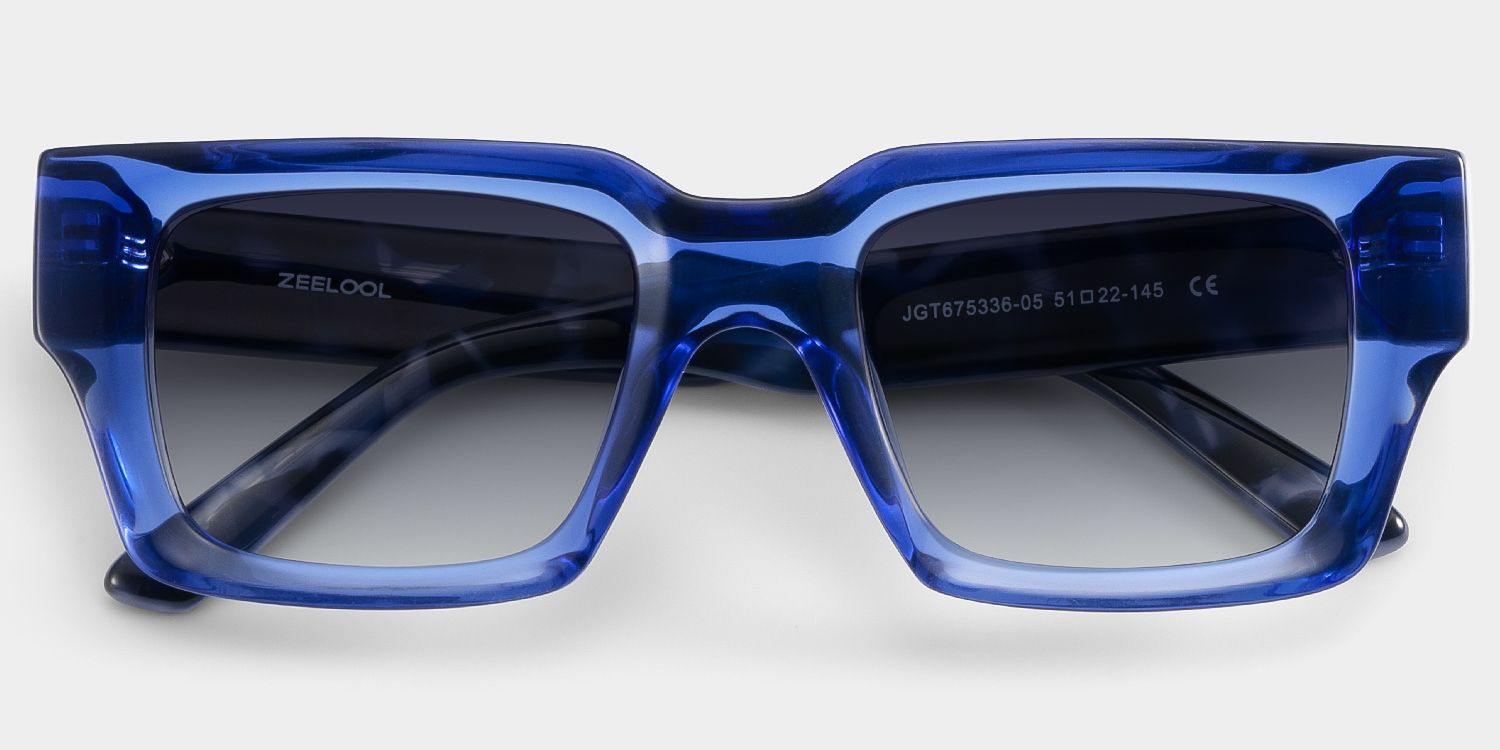 Orson Blue Rectangle Polarized Sunglasses for Driving | ZEELOOL1