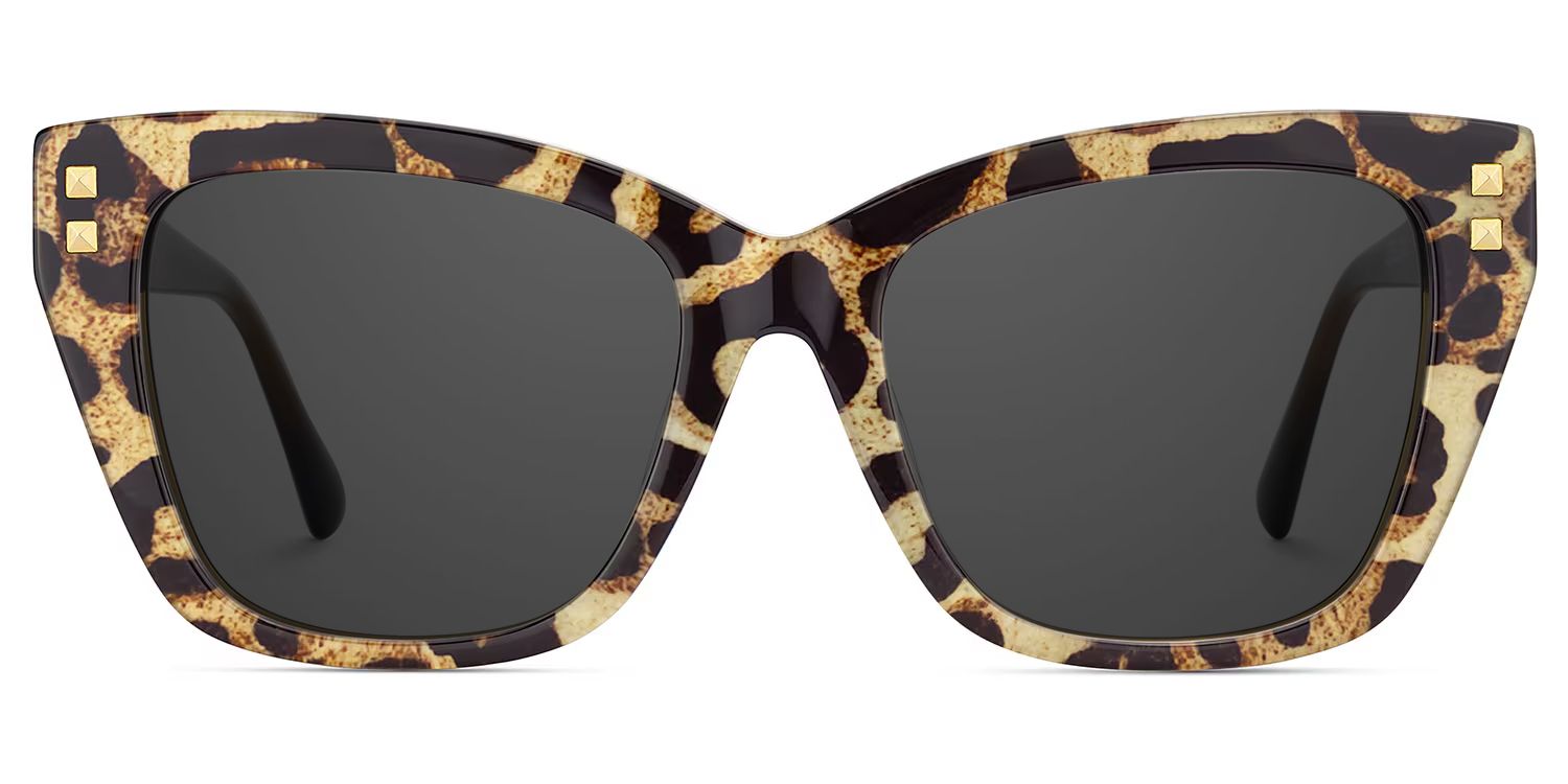 Tessia Square Style Brown Leopard Frame Sunglasses | ZEELOOL0