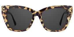 Tessia Brown Leopard Square Sunglasses0