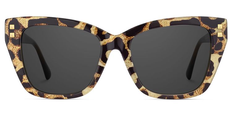 Tessia Brown Leopard Square Sunglasses