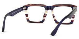 Kenish Blue White Square Glasses5