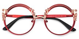 Nelida Red Round Glasses2