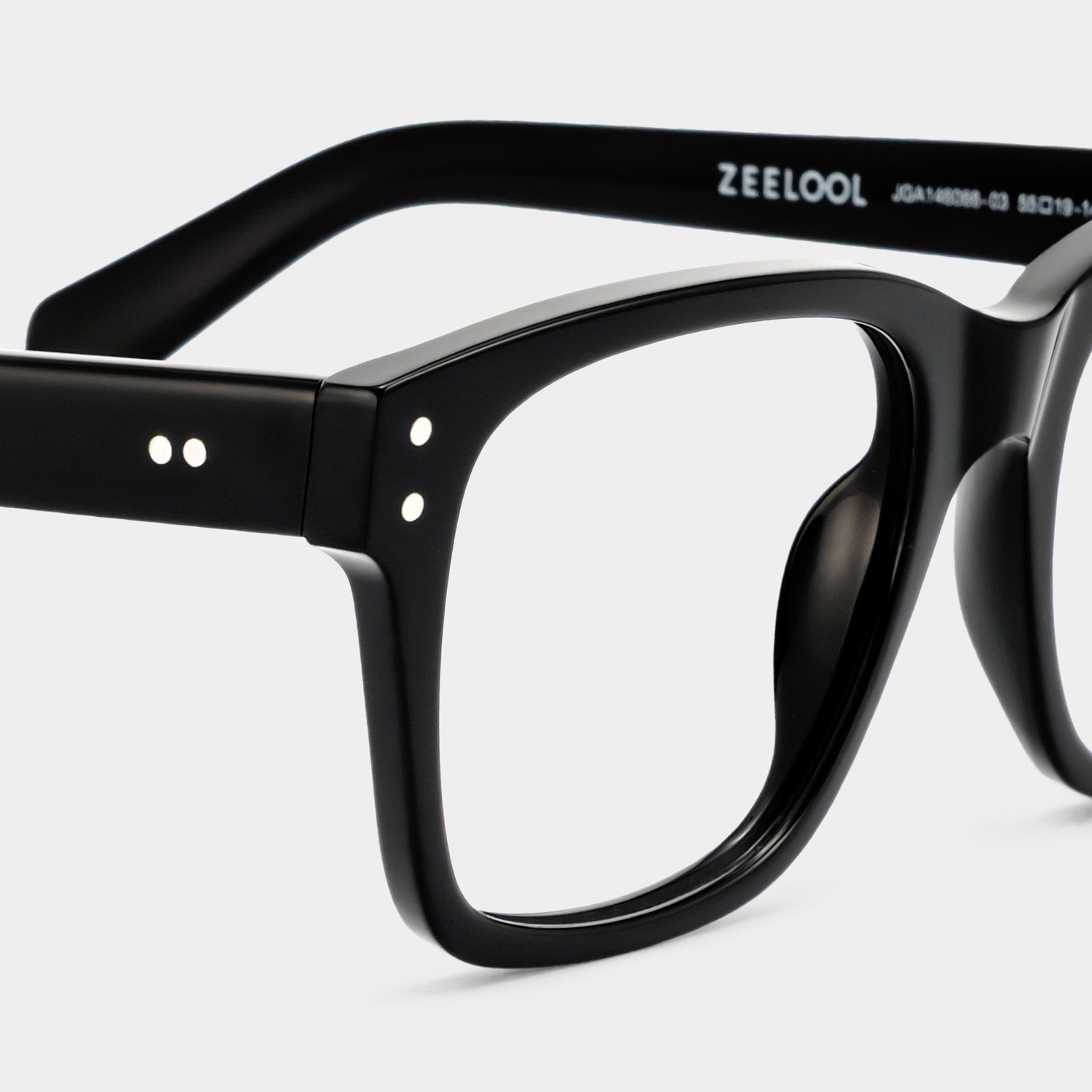 Fussell Square Black Full-Frame Glasses | Zeelool4