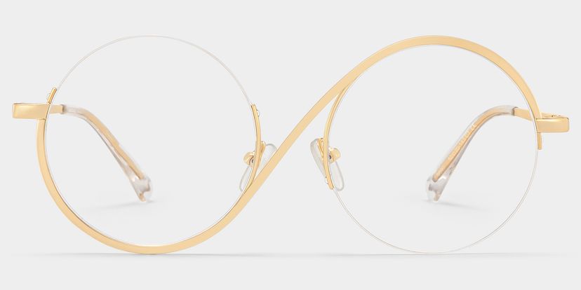 Flozif Gold Round Glasses