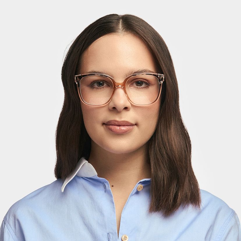 Siner Beige Square Glasses