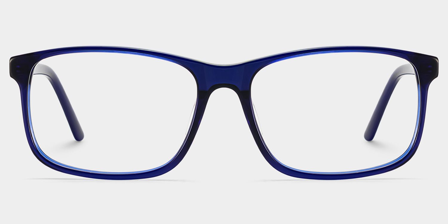 Connie Blue Rectangle Acetate Frame Glasses for Men | ZEELOOL1