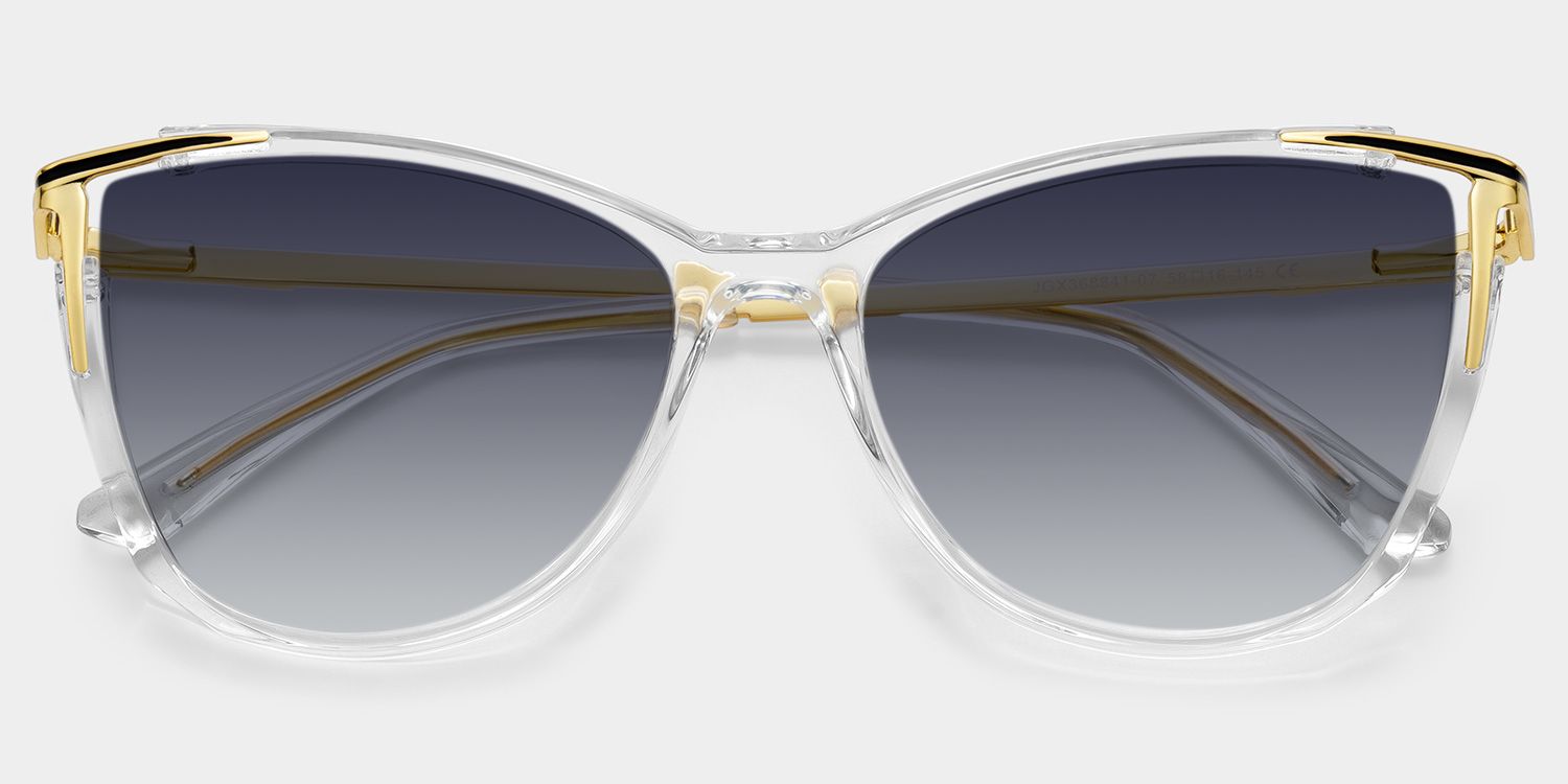 Yomary Mixed Clear Cat Eye Frame Sunglasses | ZEELOOL1