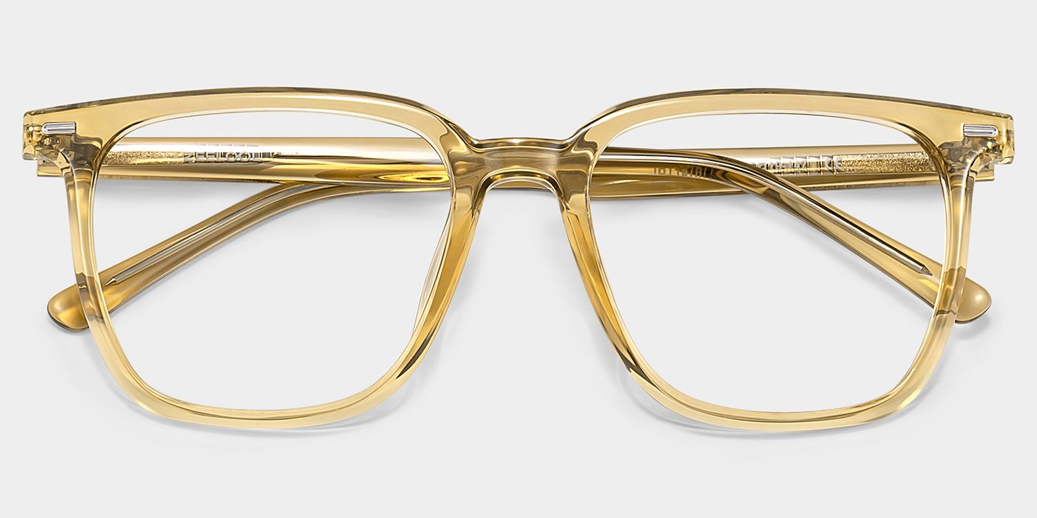 Eliza Clear Beige Glasses with Square Frames | ZEELOOL2
