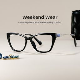Celeste Black Cat eye Glasses0