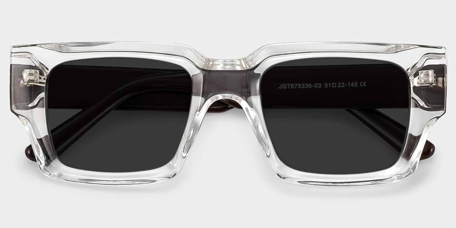 Garza Clear Rectangle Polarized Sunglasses for Driving | ZEELOOL1