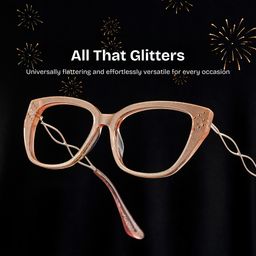 Alma Beige Butterfly Glasses0