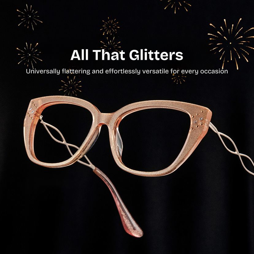 Alma Beige Butterfly Glasses