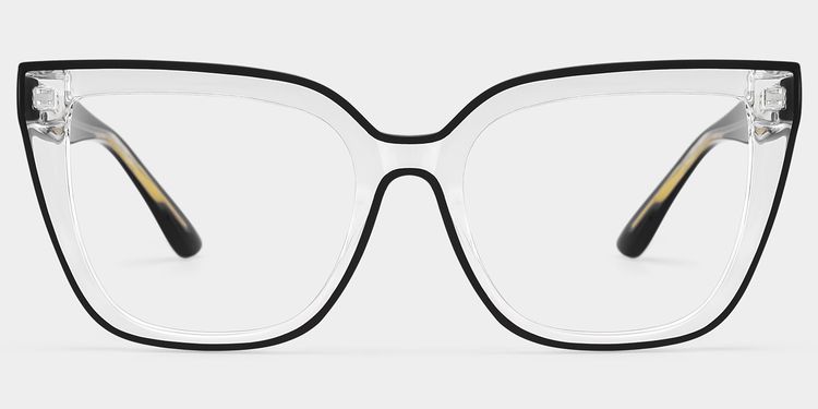Mirta Black-Clear Square Glasses