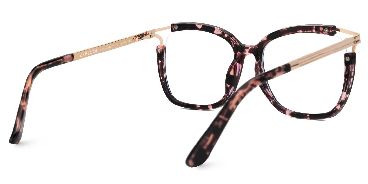 Sidibe Square Tortoise Spring Hinges Frame Glasses | ZEELOOL3