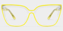 Mirta Yellow Square Glasses0