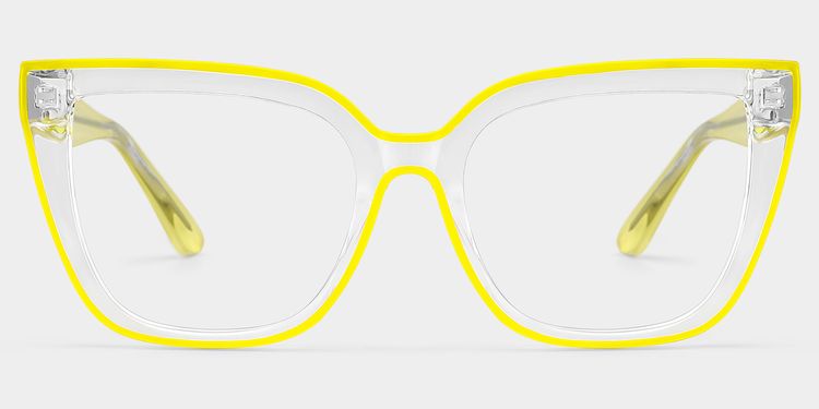 Mirta Yellow Square Glasses