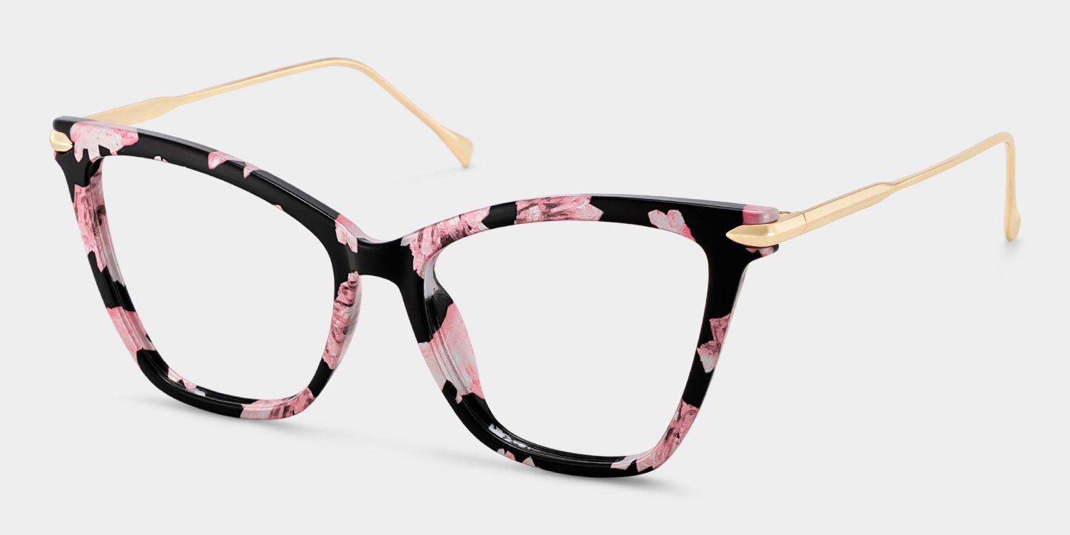 Hilary Butterfly Pink Floral Frame Eyeglasses | Zeelool2