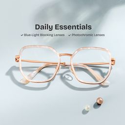 Levi Pearl White Geometric Glasses0